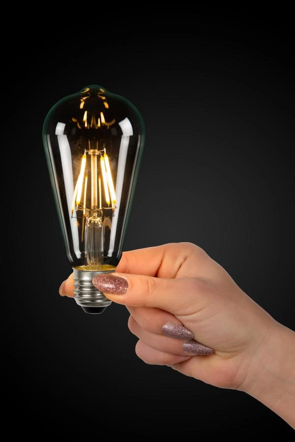 Lucide ST64 Class B - Filament bulb - Ø 6,4 cm - LED Dim. - E27 - 1x7W 2700K - Transparant - atmosphere 1